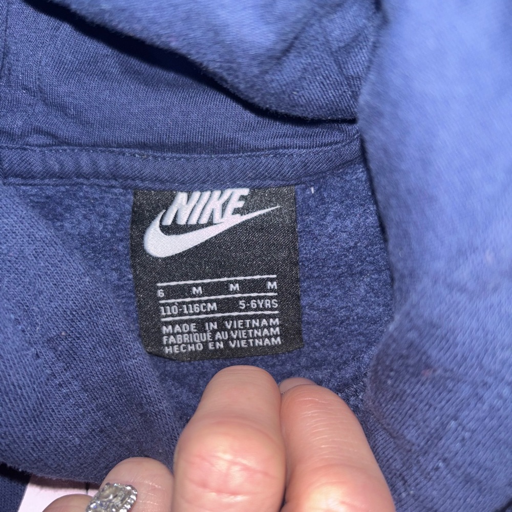 Nike Navy Blue Hoodie girl size small kangaroo pocket - Picture 4 of 7